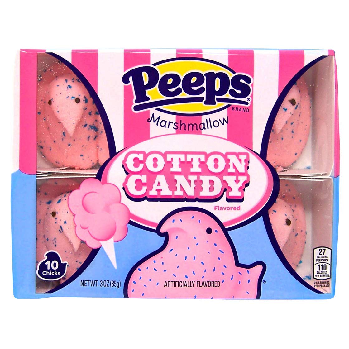 Peeps, Easter Peeps Marshmallow Cotton Candy Flavored Chicks for Basket Stuffers Gifts, 3 Ounces, 10 Count