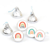 Big Dot of Happiness Hello Rainbow - Boho Baby Shower and Birthday Party Round Candy Sticker Favors - Labels Fit Chocolate Candy (1 sheet of 108)