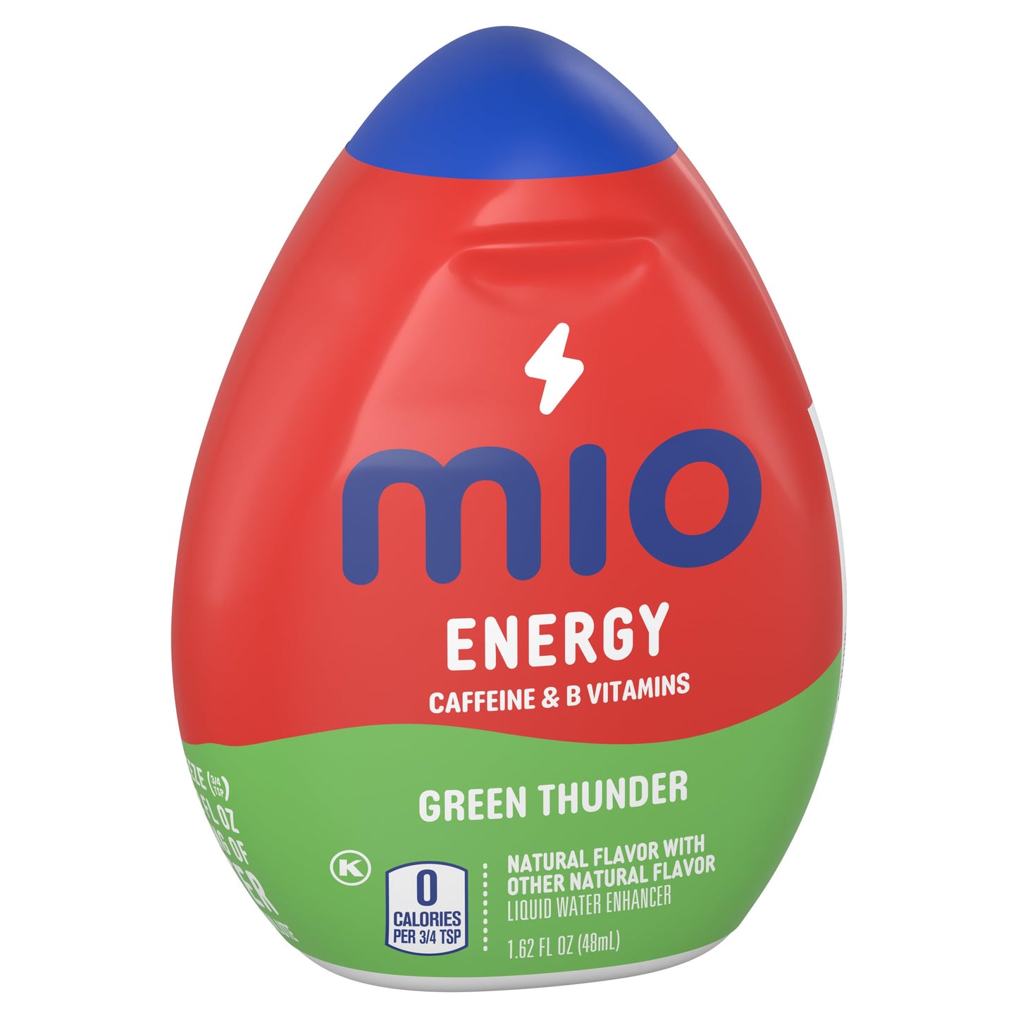 MiO Energy Liquid Water Enhancer for Caffeine, Vitamins and Sugar Free Hydration Drink Mixing, Naturally Flavored Water Drops, Green Thunder, 1.62