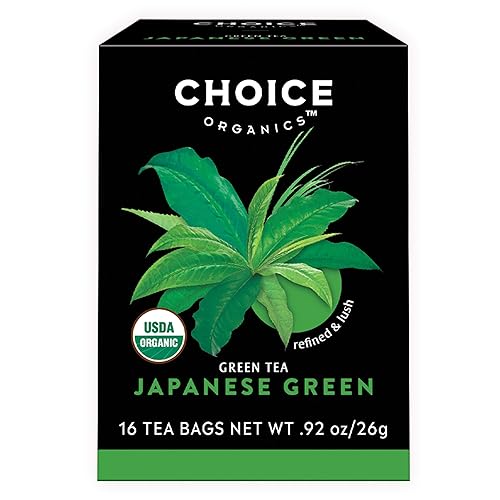 Choice Organics - Organic Japanese Green Tea (6 Pack) - Compostable - Contains Caffeine - 96 Organic Green Tea Bags