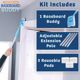Baseboard Buddy | Lightweight Home Cleaning Essential, Perfect for Baseboards, Moldings & Walls, Glide & Wipe Trapping & Locking Dirt & Dust | As Seen