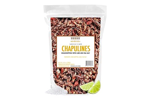 Chapulines Sabor Sal y Limon from Oaxaca Mexico 3.5oz (100g) | Ready to Eat Natural Grasshoppers with Salt & Lime