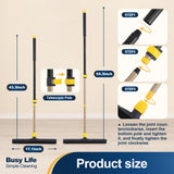 Yocada Floor Squeegee Scrubber Adjustable Telescopic Pole Heavy Duty Household Broom EVA Foam Blade for Garage Courtyard Shower Bathroom Floor Marble
