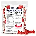 Ceres Gourmet Vampire Teeth Gummy Halloween Candy 2.2 lb (1 kg), Bulk Strawberry Flavored Fun Body Part Shaped Chewy Gummies and Candies, Big Size