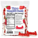 Ceres Gourmet Vampire Teeth Gummy Halloween Candy 2.2 lb (1 kg), Bulk Strawberry Flavored Fun Body Part Shaped Chewy Gummies and Candies, Big Size