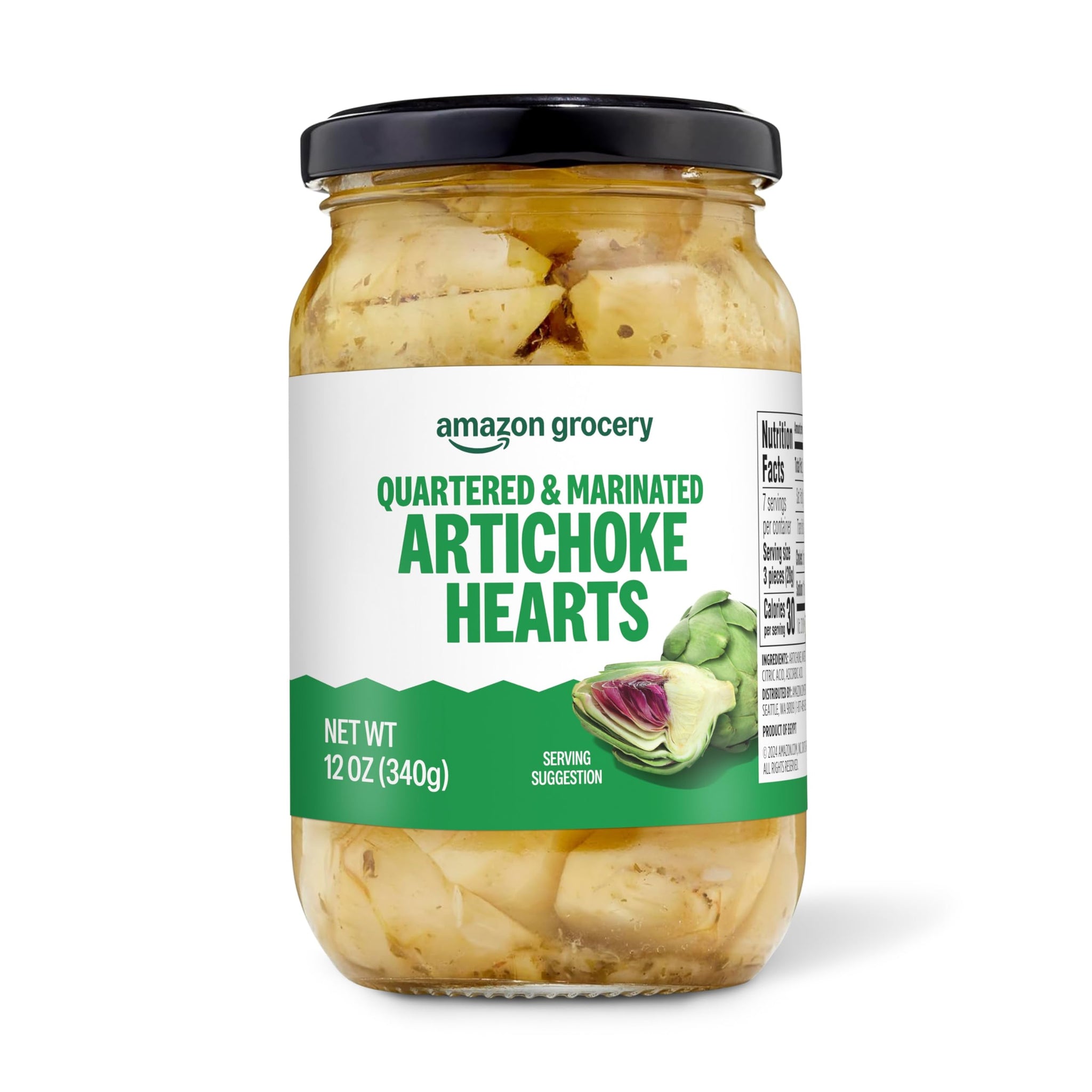 Amazon Grocery, Quartered & Marinated Artichoke Hearts, 12 Oz