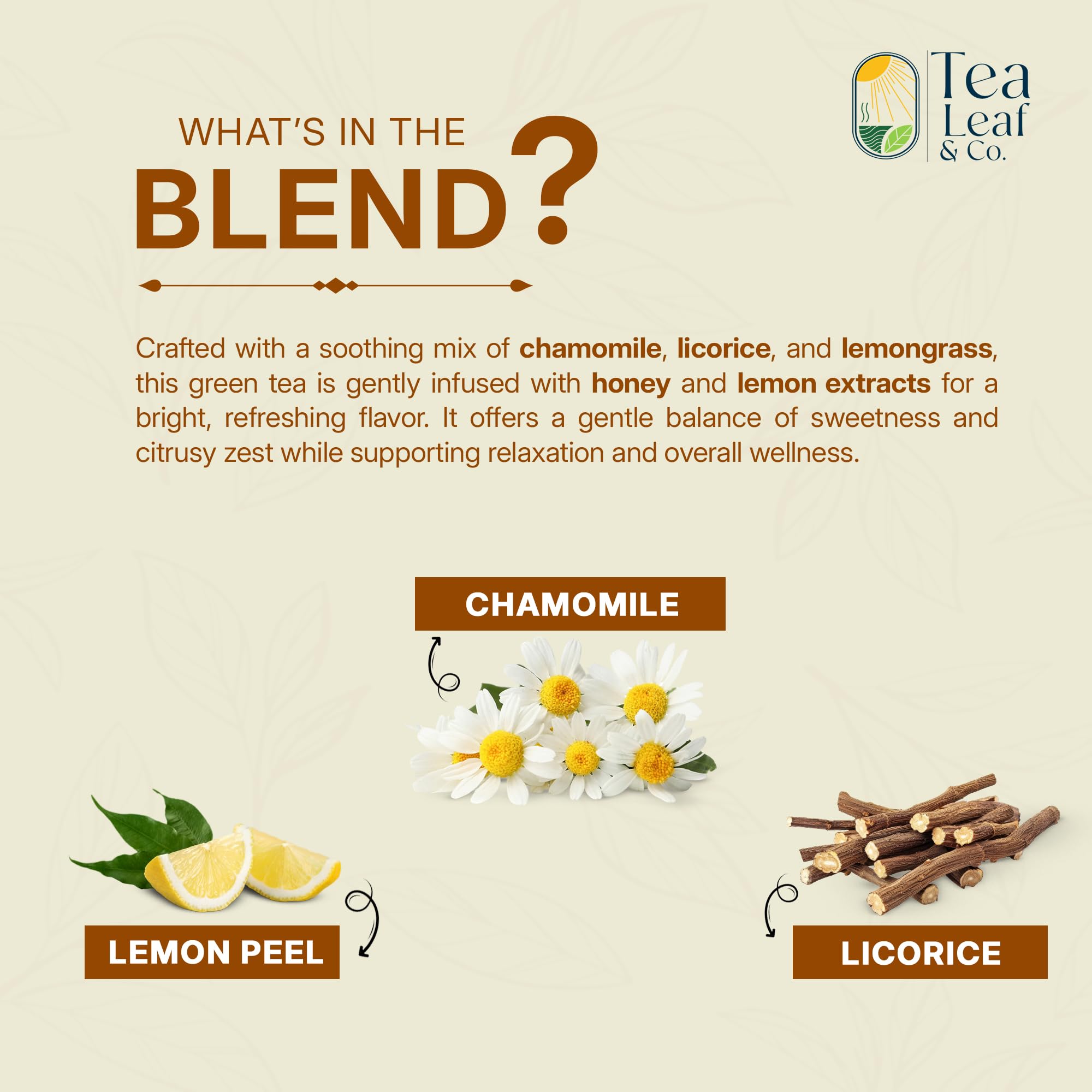 Honey Lemon Green Tea Bags (50 Count), Chamomile, Lemon & Honey Extract, Caffeinated, Real Green Tea, Blended Herbs & Spices, Gluten Free