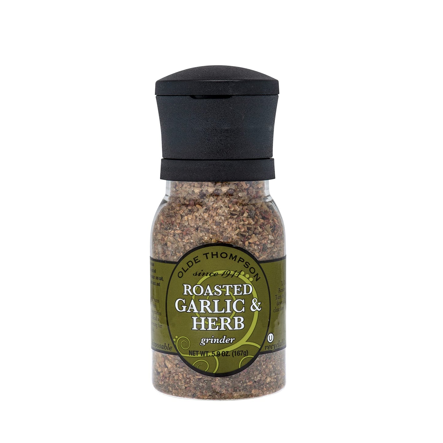 Olde Thompson Roasted Garlic & Herb Grinder, Salt and Spice Blend, 5.9 Ounce