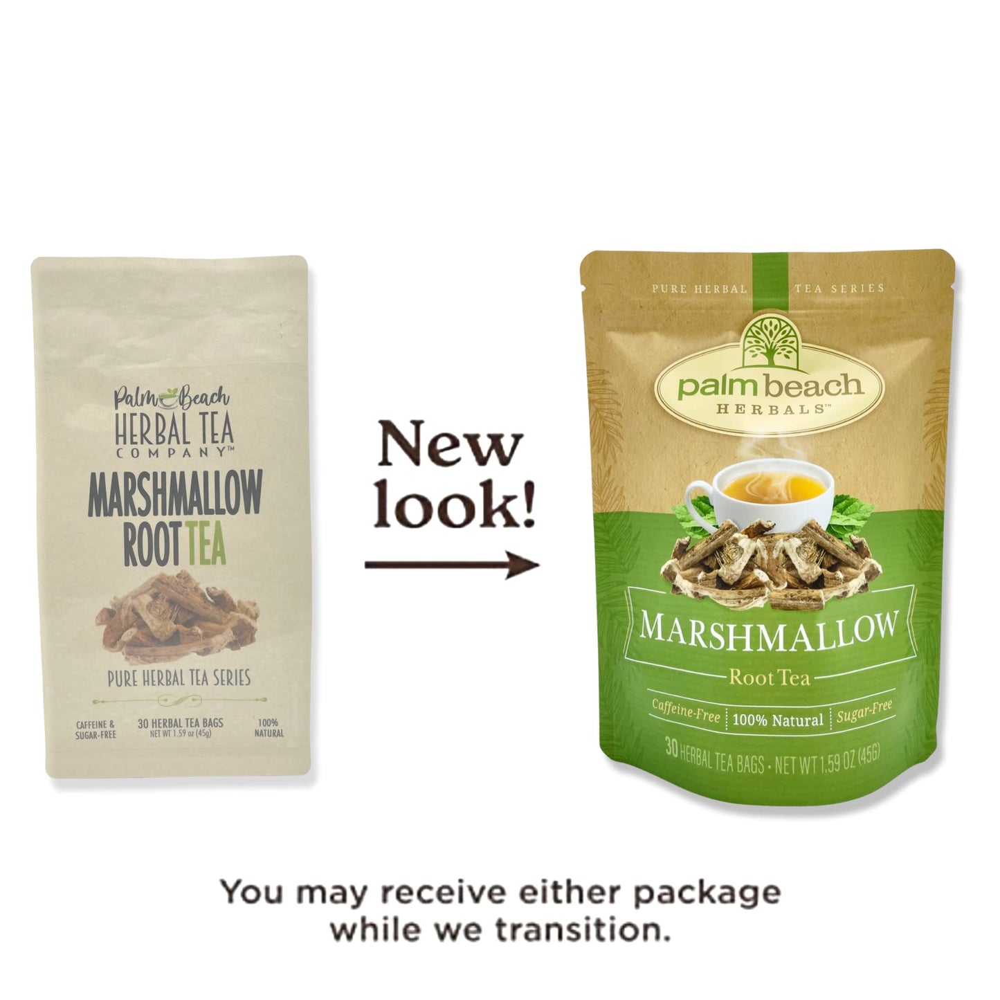 Palm Beach Medicinal Herbs - Marshmallow Root Tea - Pure Herbal Tea Series, 30ct