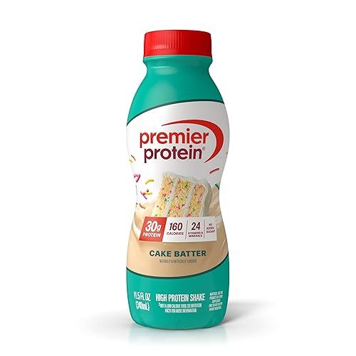 Premier Protein Shake, Cake Batter, 30g Protein, No Added Sugar, 24 Vitamins & Minerals to Support Immune Health, 11.5 fl oz, 1 Pack