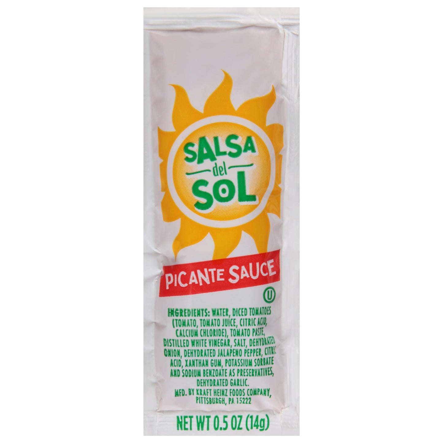Salsa Del Sol Picante Sauce Single Serve Packet (0.5 oz Packets, Pack of 200)