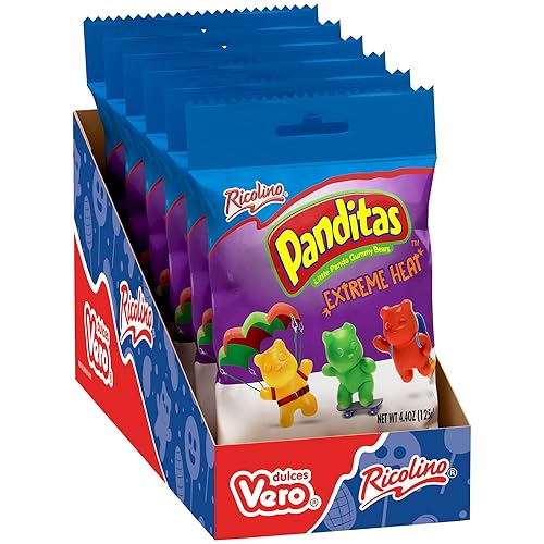 RICOLINO Panditas Extreme Heat Gummies Box with 6 bags of 4.4 ounces