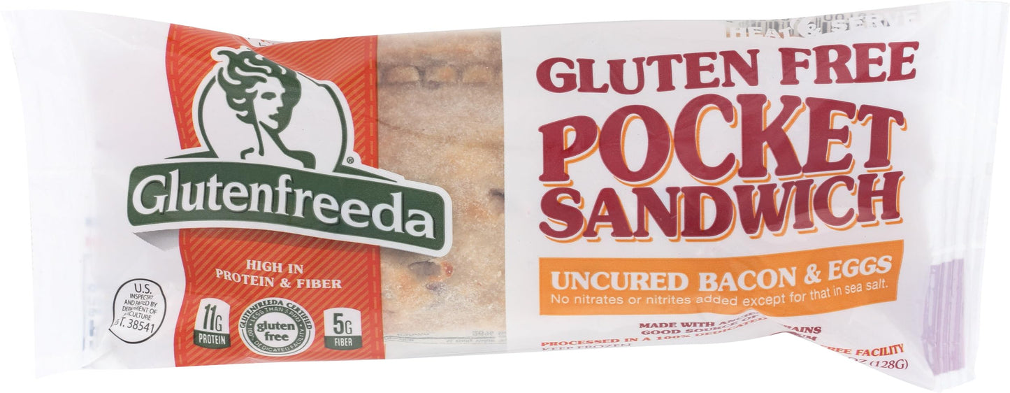 GLUTENFREEDA Pocket Sandwich Bacon & Egg, 4.5 OZ