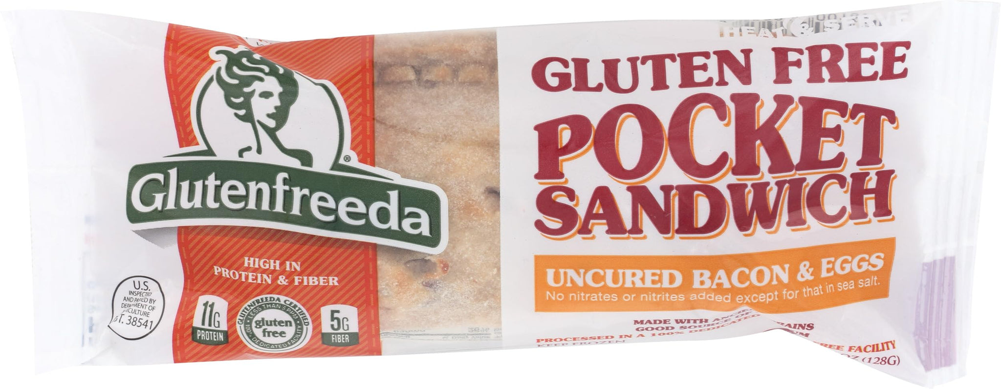 GLUTENFREEDA Pocket Sandwich Bacon & Egg, 4.5 OZ