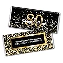 24ct 80th Birthday Party Favors Custom Wrappers for Candy Bars (24 Count) - Candy Not Included