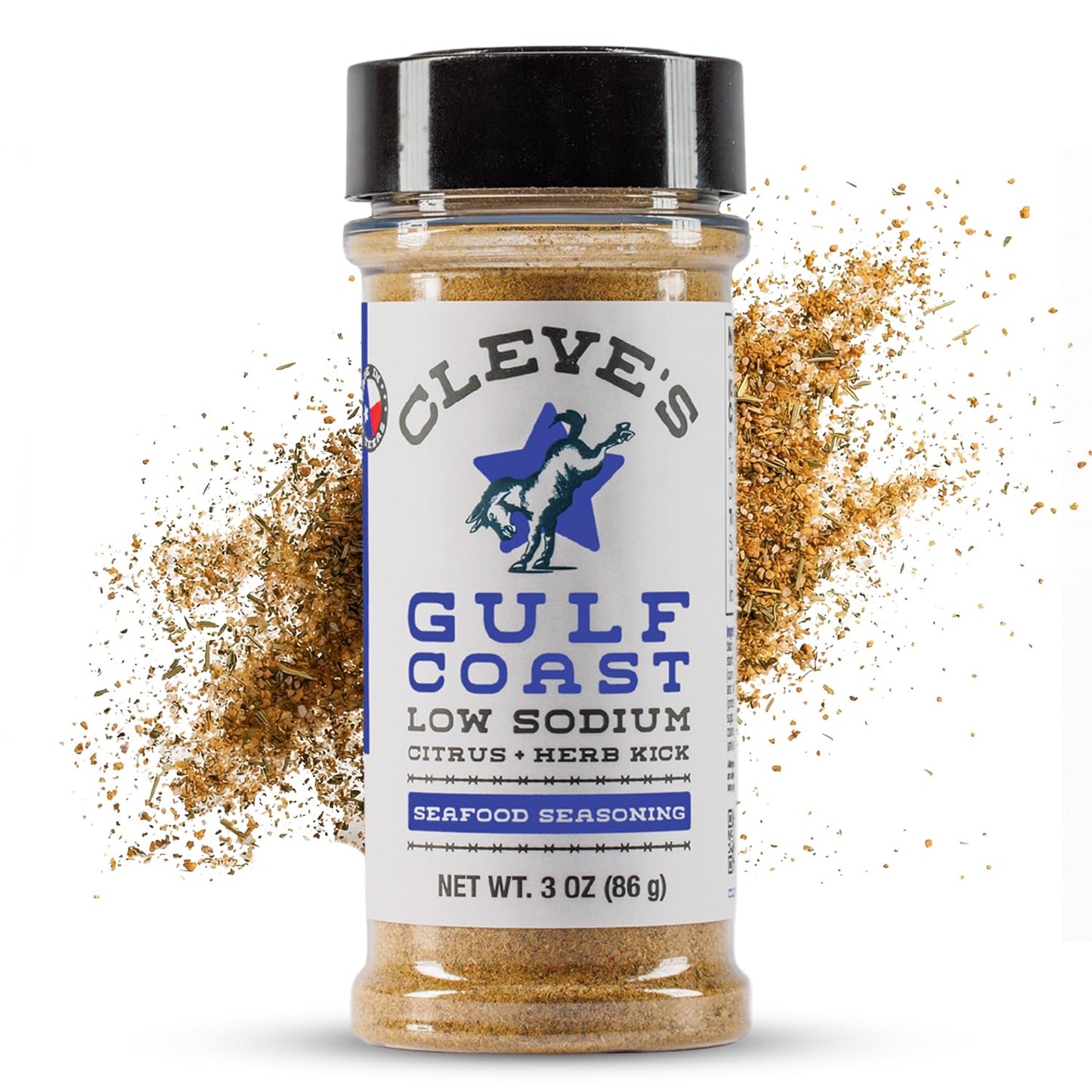 Cleve's Gourmet Gulf Coast Citrus and Herb Kick, Fish, Shrimp & Seafood Seasoning for Grilling & Cooking, 3.0 oz