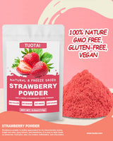 TUOTAI Freeze Dried Strawberry Powder, 4 Ounces, Strawberry Powder for Smoothie, Cake, Drinks and Baking Food