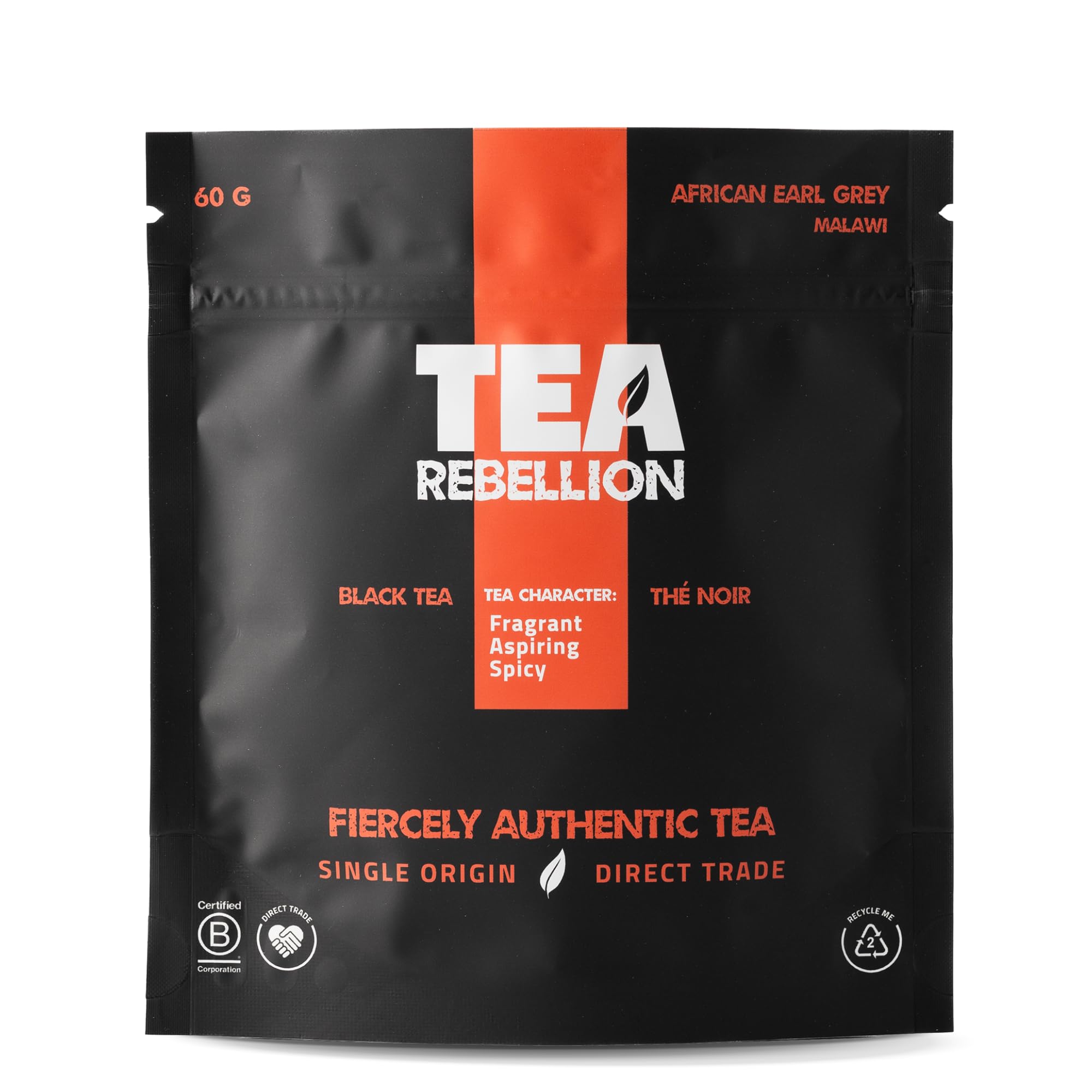Tea Rebellion | African Earl Grey Black Tea | Fragrant, Aspiring, Spicy | Malawi Sourced | 60G Loose Leaf Tea