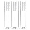 12 Inch Extra Long Straw Brush Cleaner (10 Pack), Flexible Nylon Tube Cleaning Brushes with 0.4 Inch Bristle Head, Rust-Proof Stainless Steel Wire