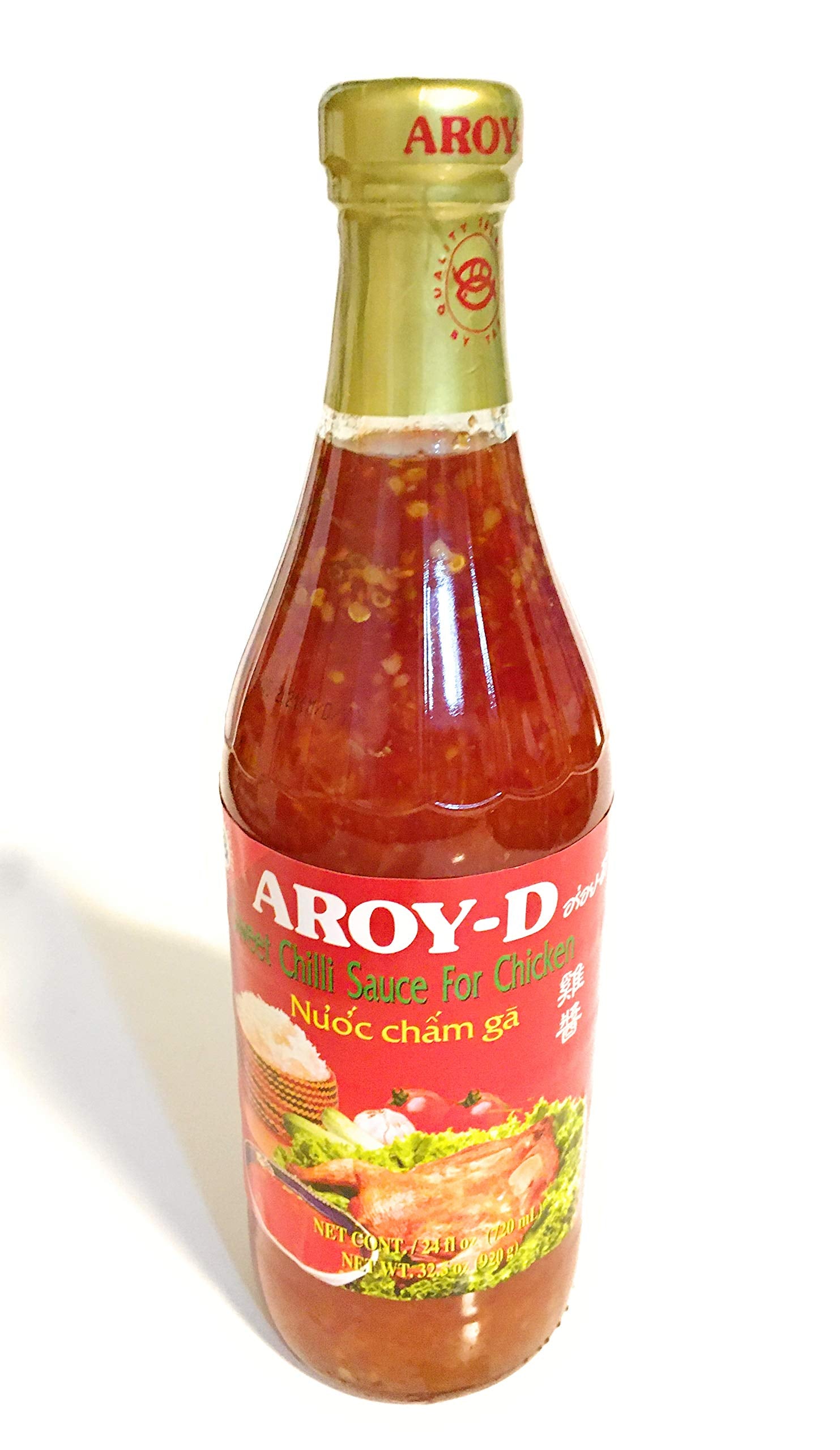2 PACK Aroy-D Sweet Chili Sauce For Chicken 32.5 Oz Each And 2 Soy Sauce Dish