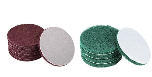 KONVER 5"" Inch Scrubber Scouring Pad 22 Pack Grit 240 Grit 320 Drill Scuffing Disc Hoop and Loop Surface Cleaning Tool