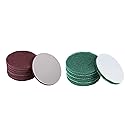 KONVER 5"" Inch Scrubber Scouring Pad 22 Pack Grit 240 Grit 320 Drill Scuffing Disc Hoop and Loop Surface Cleaning Tool