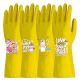 ROYIPAI 4 Pairs Kitchen Rubber Cleaning Supplies Cute Patterns Gloves Household Cleaning Gloves For Dishwashing (so cute serial 1, Large)