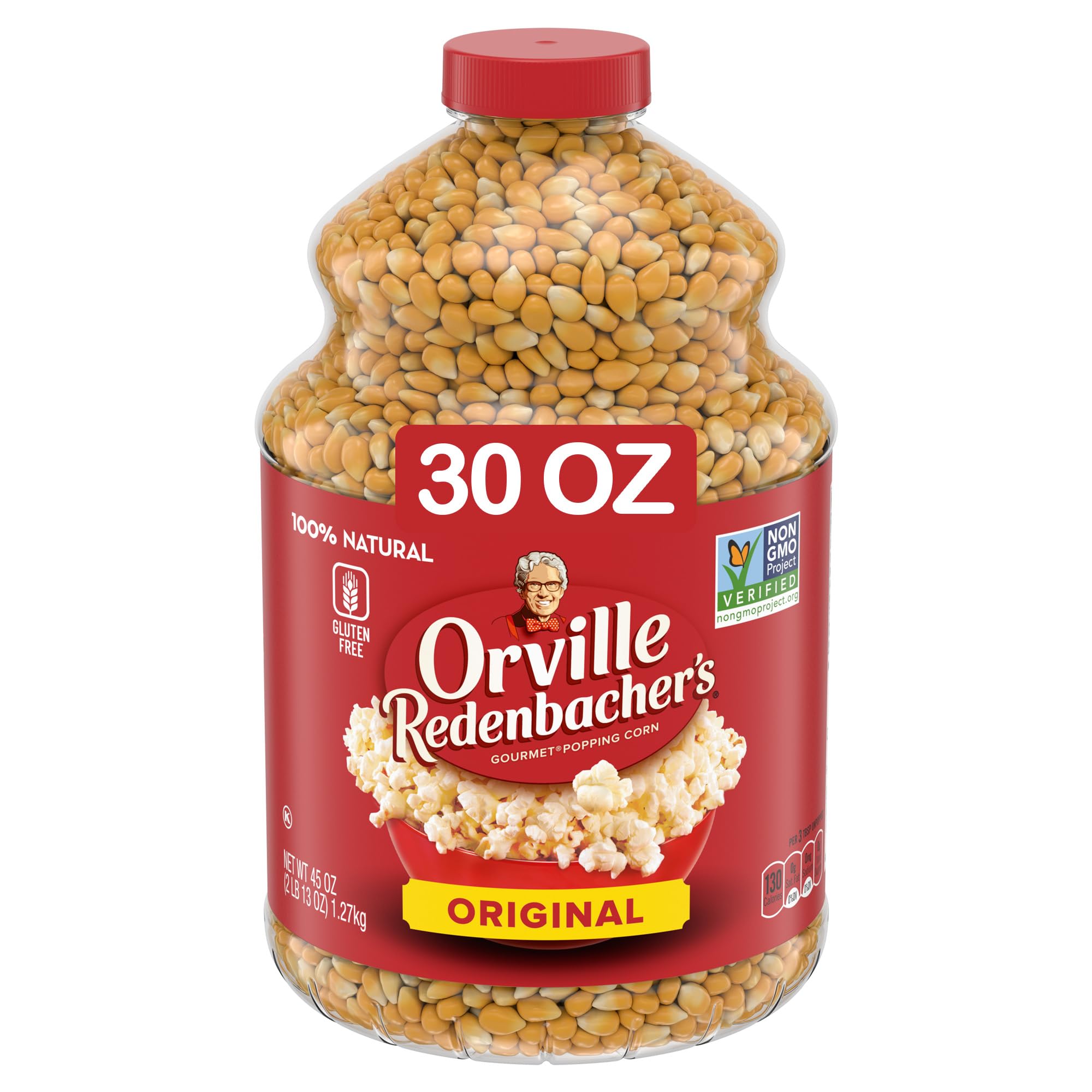 Orville Redenbacher's Gourmet Popcorn Kernels, Original Yellow, 4g Fiber Per Serving, 30 oz.