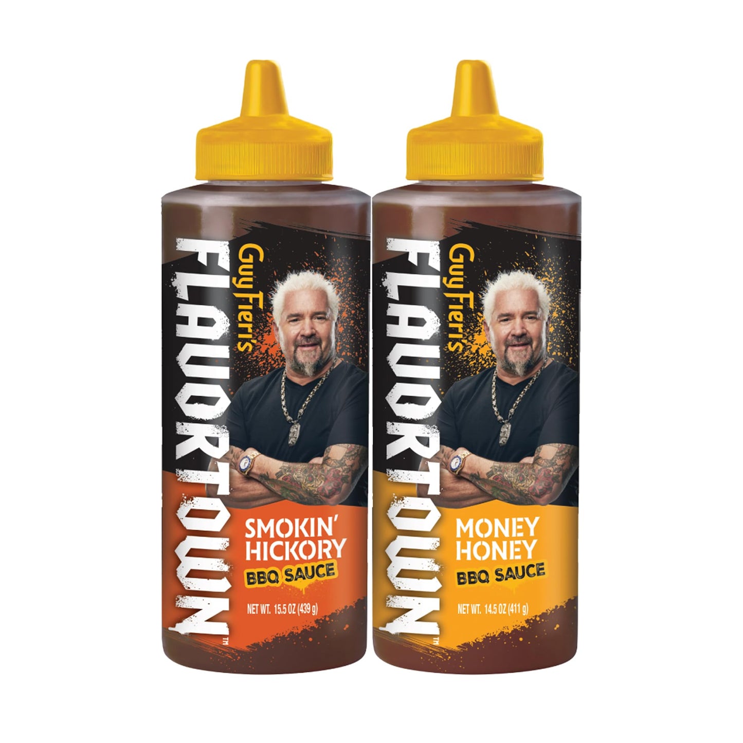 Guy Fieri's Flavortown BBQ Sauce Variety Pack - Gluten-Free Honey BBQ Sauce, Smokey Barbecue Sauce Set, For Chicken Wings & Ribs - Smokin' Hickory