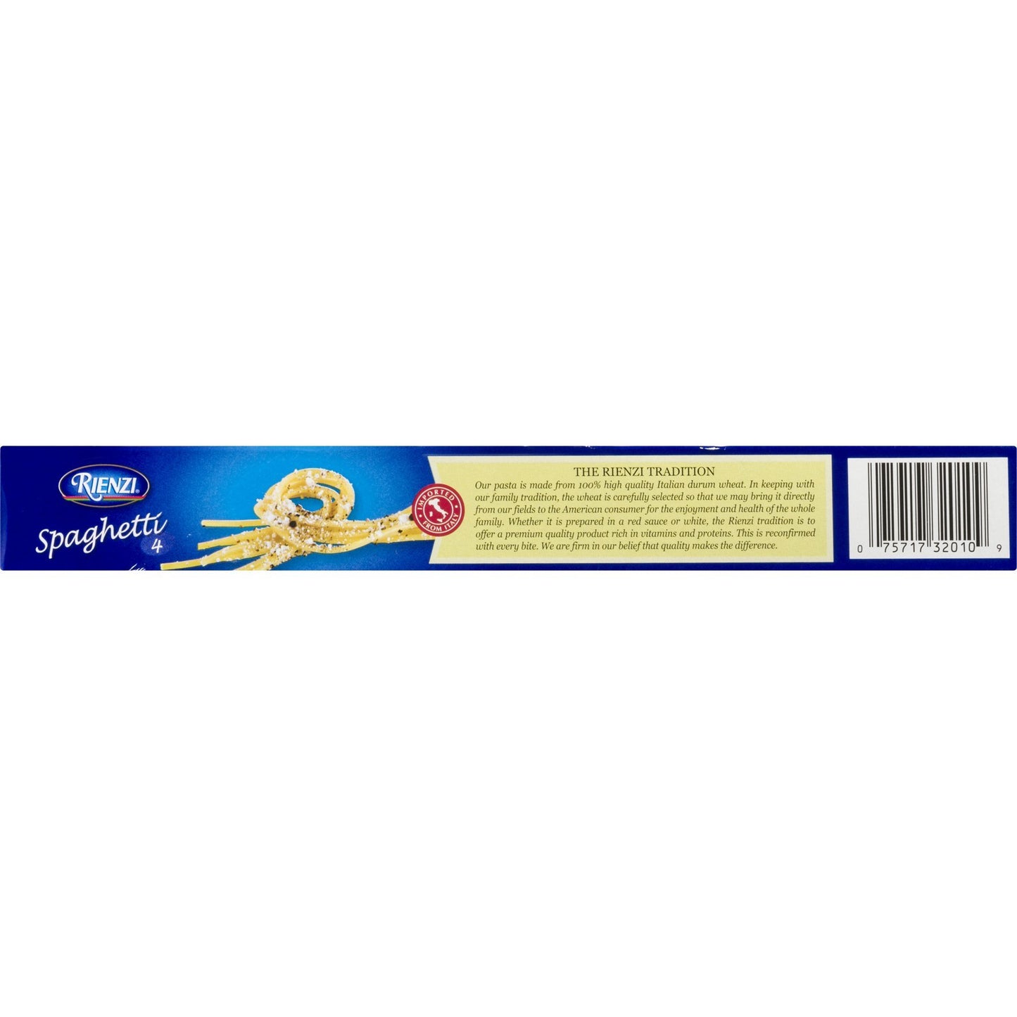 Rienzi Imported Italian Pasta, #4 Spaghetti, 16 Ounce Box