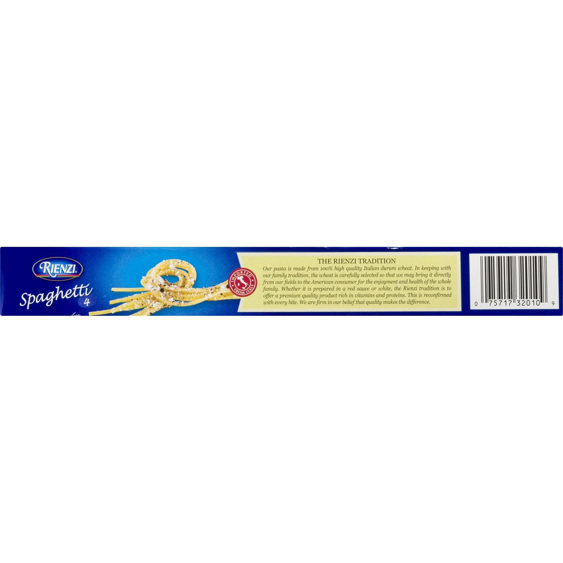Rienzi Imported Italian Pasta, #4 Spaghetti, 16 Ounce Box