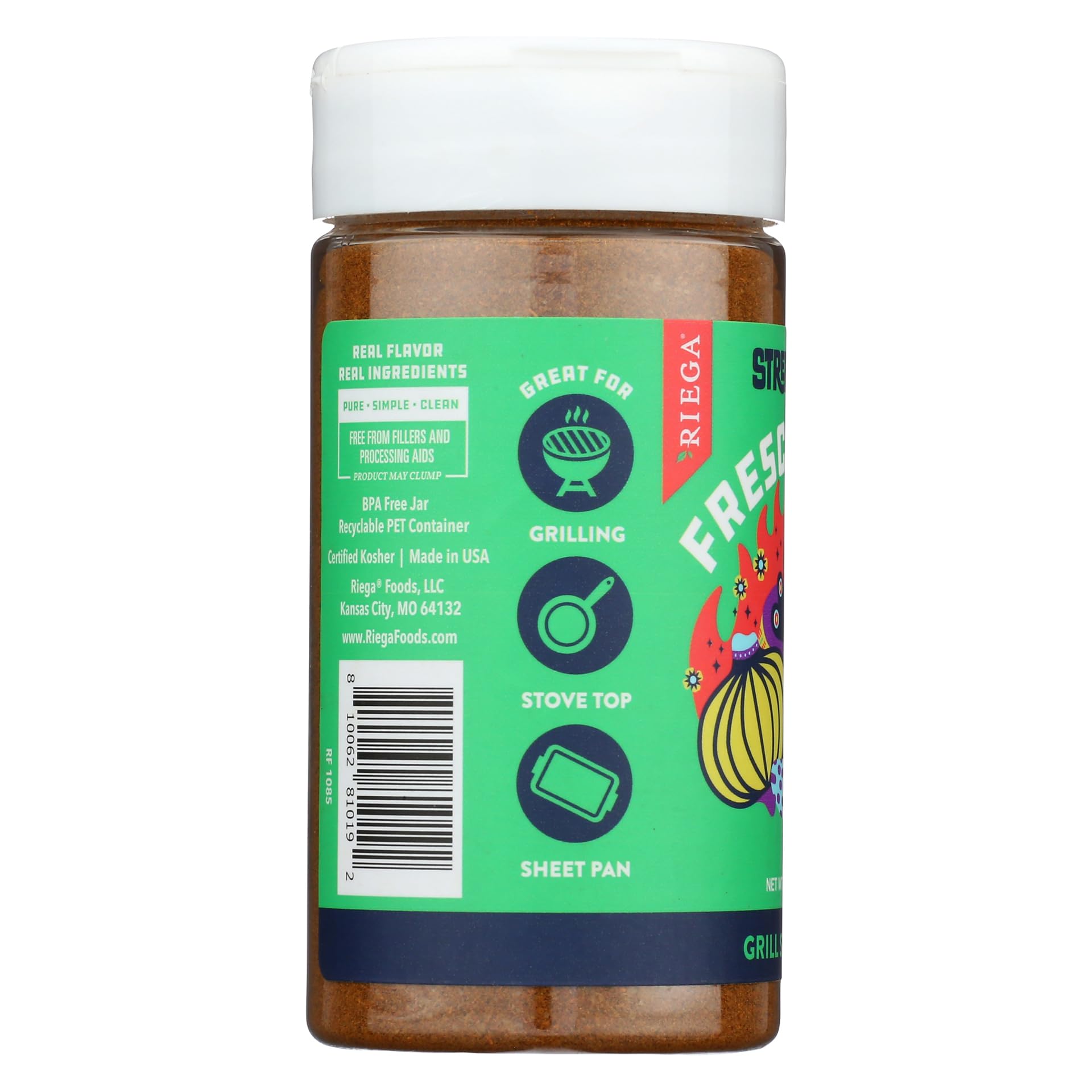 Riega Street Taco Grill Seasoning, Mexican Spice Blend for Cooking Authentic Meals, Fresca Grill, 5.95 oz