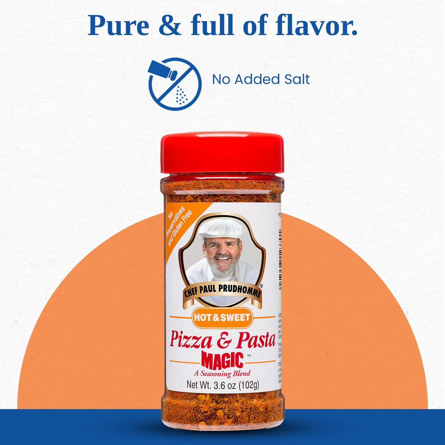 Chef Paul Magic Seasoning Blends Pizza & Pasta Magic Hot & Sweet | Italian Seasoning | Parmesan Cheese & Herbs Blend | No Added Salt & Preservatives |