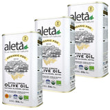 Aleta Farms Extra Virgin Olive Oil, USDA Organic, Single Estate PDO Polyphenol Rich, Cold Pressed, Global Gold Awards, Kosher, 33.8 Fl oz, (1 Ltr)
