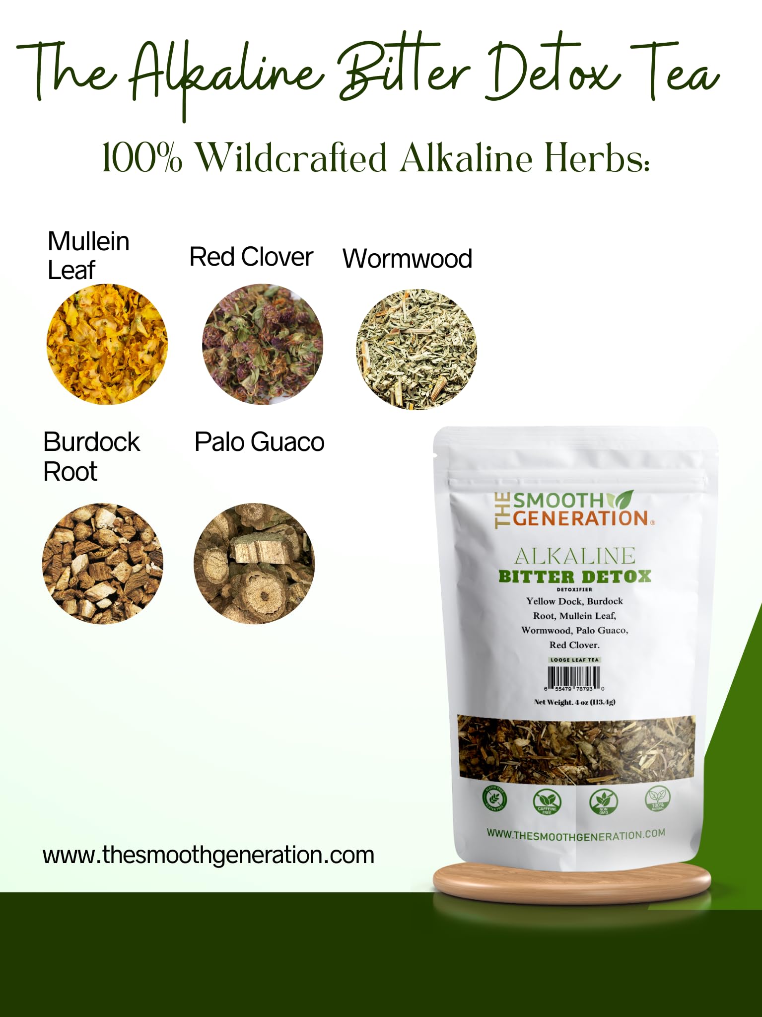 Alkaline Bitter Detox Tea - Herbal Digestive & Detox Support - 100% Natural, Vegan, Non-GMO, 4 0z Loose Leaf Tea