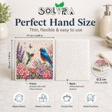 10 PCS Birds Print Swedish Dishcloths for Kitchen 100% Biodegradable, Reusable Cellulose Sponge Cloths Ultra Absorbent, Eco Friendly Cleaning Towels