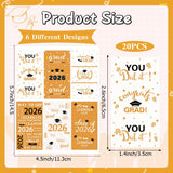 Graduation Party Decorations 2026 Graduation Label Stickers, 120PCS Congrats Grad Mini Gold White Candy Wrapper Class Of 2026 Chocolate Bar Stickers