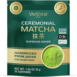 VAHDAM Ceremonial Matcha Green Tea Powder (30g) | Certified Ceremonial Grade Japanese Matcha | Handpicked from Uji, Japan | Smooth & Balanced Taste