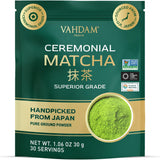 VAHDAM Ceremonial Matcha Green Tea Powder (30g) | Certified Ceremonial Grade Japanese Matcha | Handpicked from Uji, Japan | Smooth & Balanced Taste