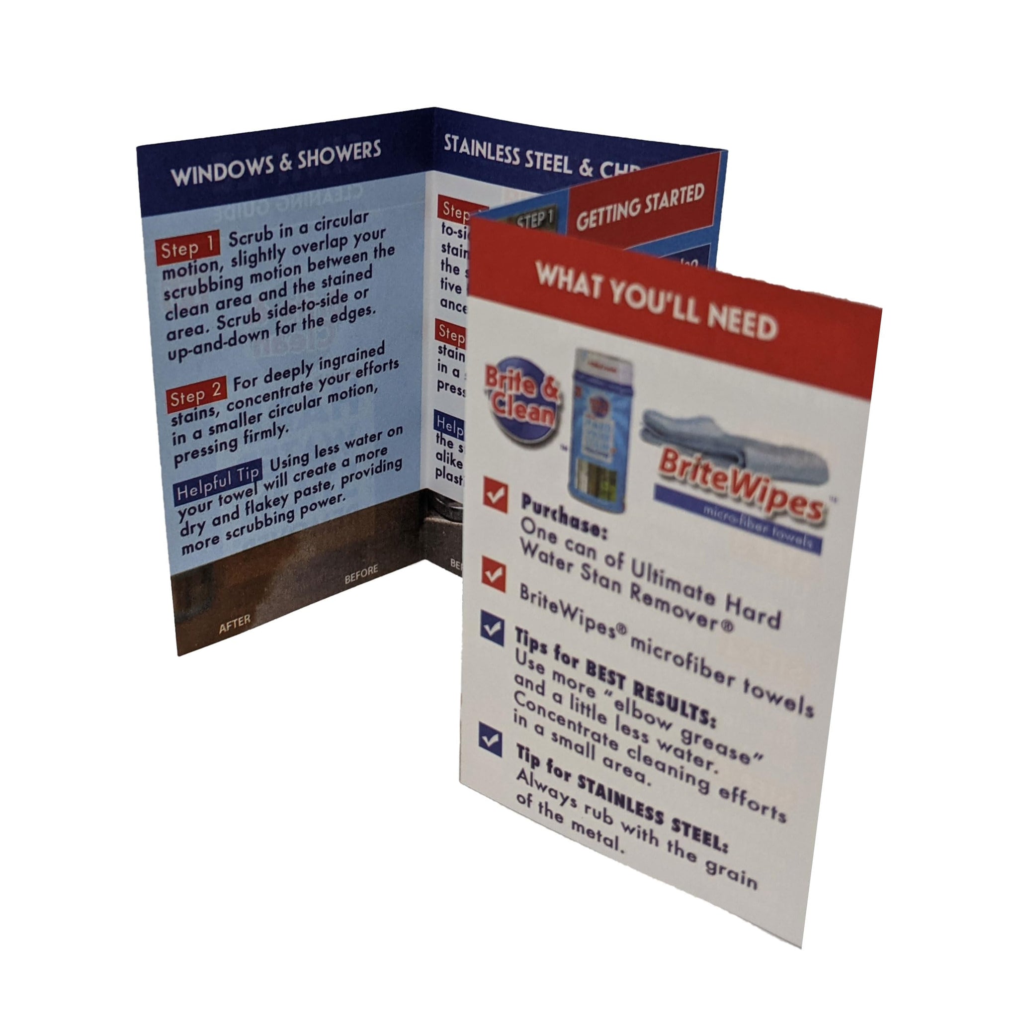 Brite & Clean® Spotless Shower Doors® Kit for Hard Water Stain Removal on Glass, Shower Doors & Windows - Removes Mineral Deposits from Granite