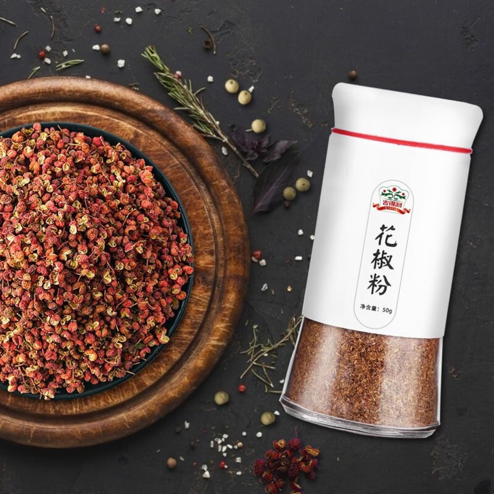 Zercumm Chinese Prickly Ash Power 50G Glass Bottle Pepper Noodles Barbecue Sauce Dipping