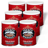 French Market Coffee & Chicory Medium-Dark Roast Ground Coffee, 12oz Can (Pack of 6)