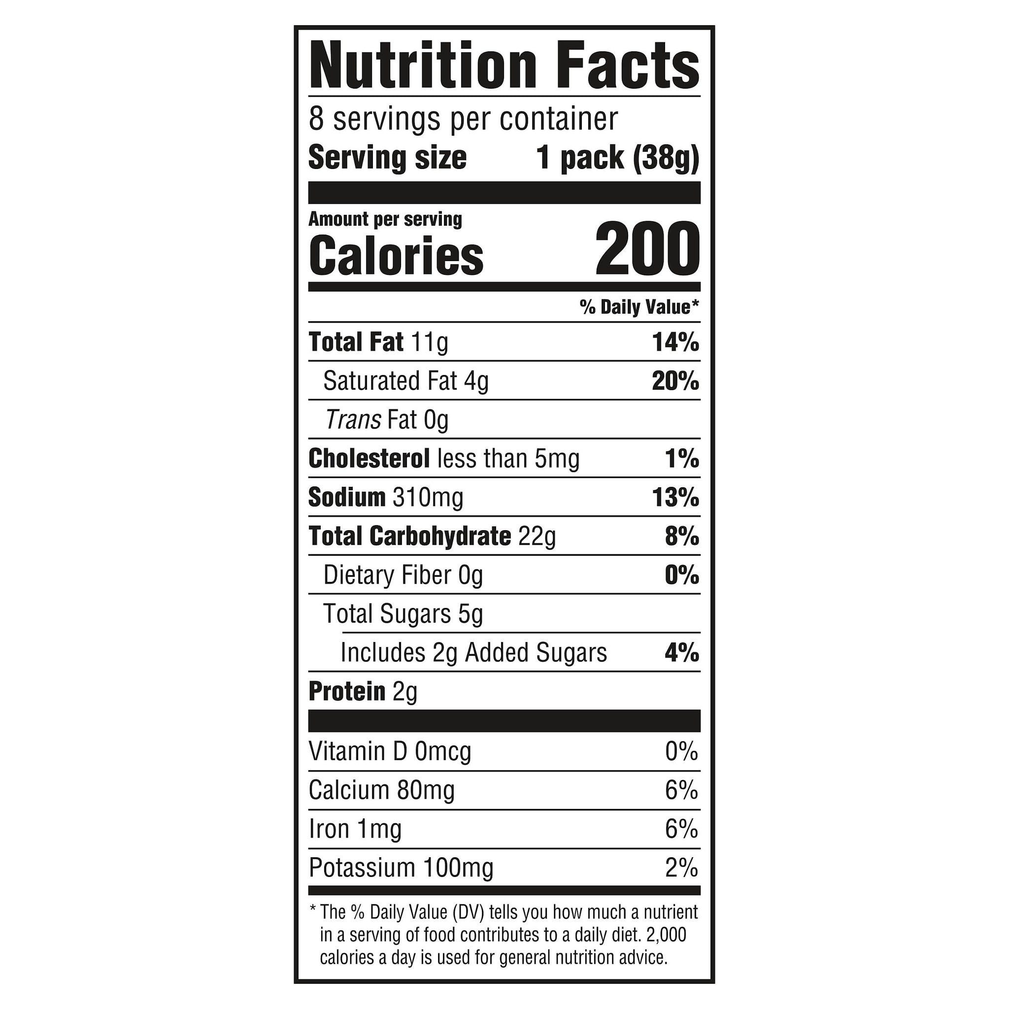RITZ Cheese Sandwich Crackers, Lunch Snacks, 8 Snack Packs (6 Crackers Per Pack)