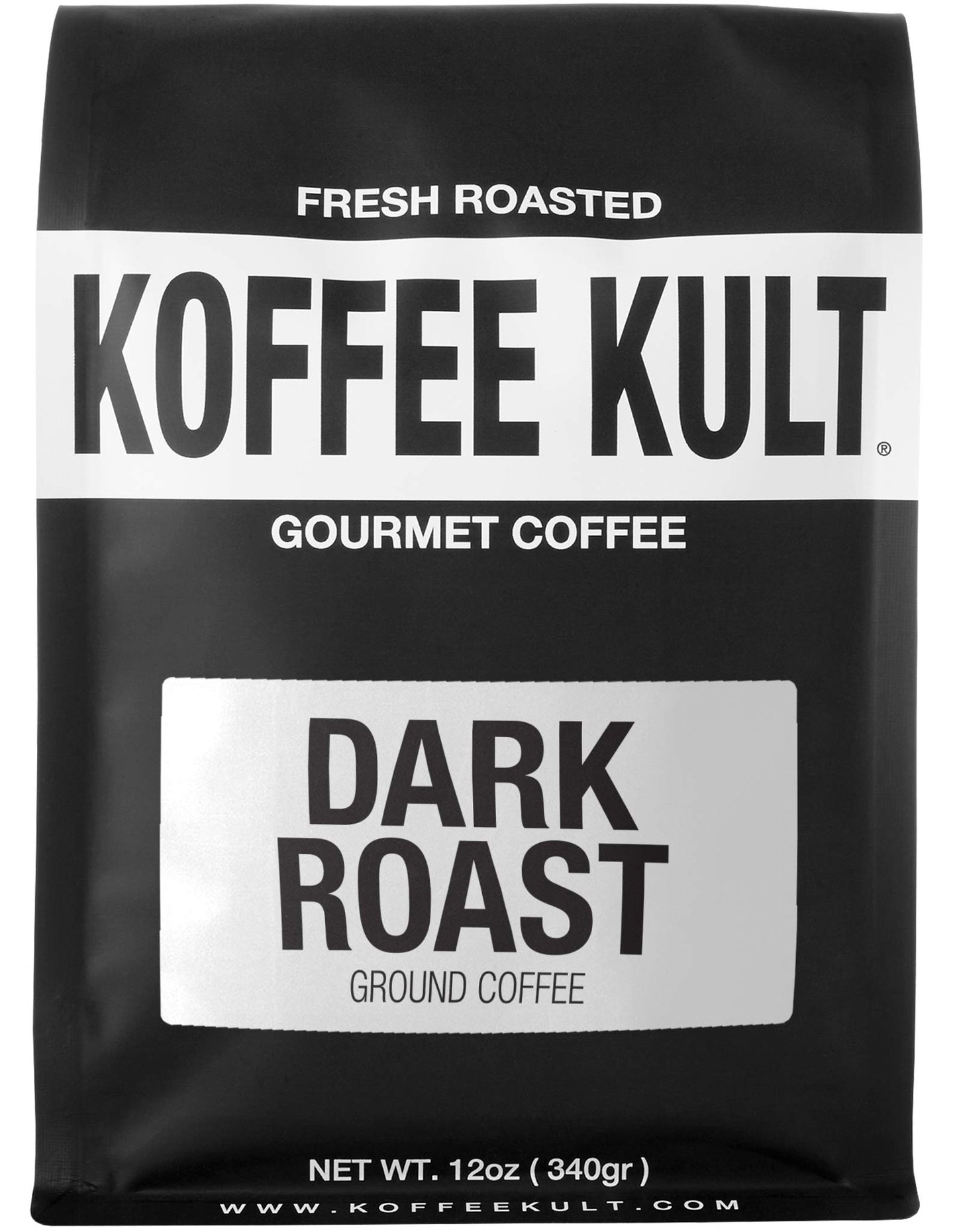 Koffee Kult Dark Roast Ground Coffee - Small Batch Gourmet Aromatic Artisan Blend 100% Arabica Coffee Organically Sourced (Ground, 12oz)