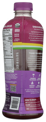 Sambazon Organic 50% Less Sugar Acai Superfruit Juice, 32 FZ
