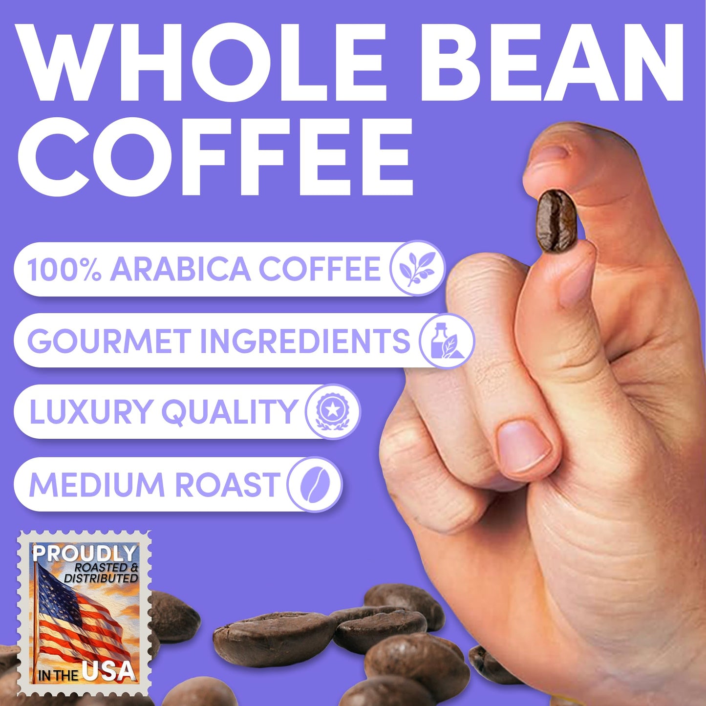 Sarasota Coffee Whole Bean Highlander Grogg | Medium Roast Gourmet Flavored Coffee Beans | Low Acid, Mold Free, Specialty Grade Flavored Bulk Beans |