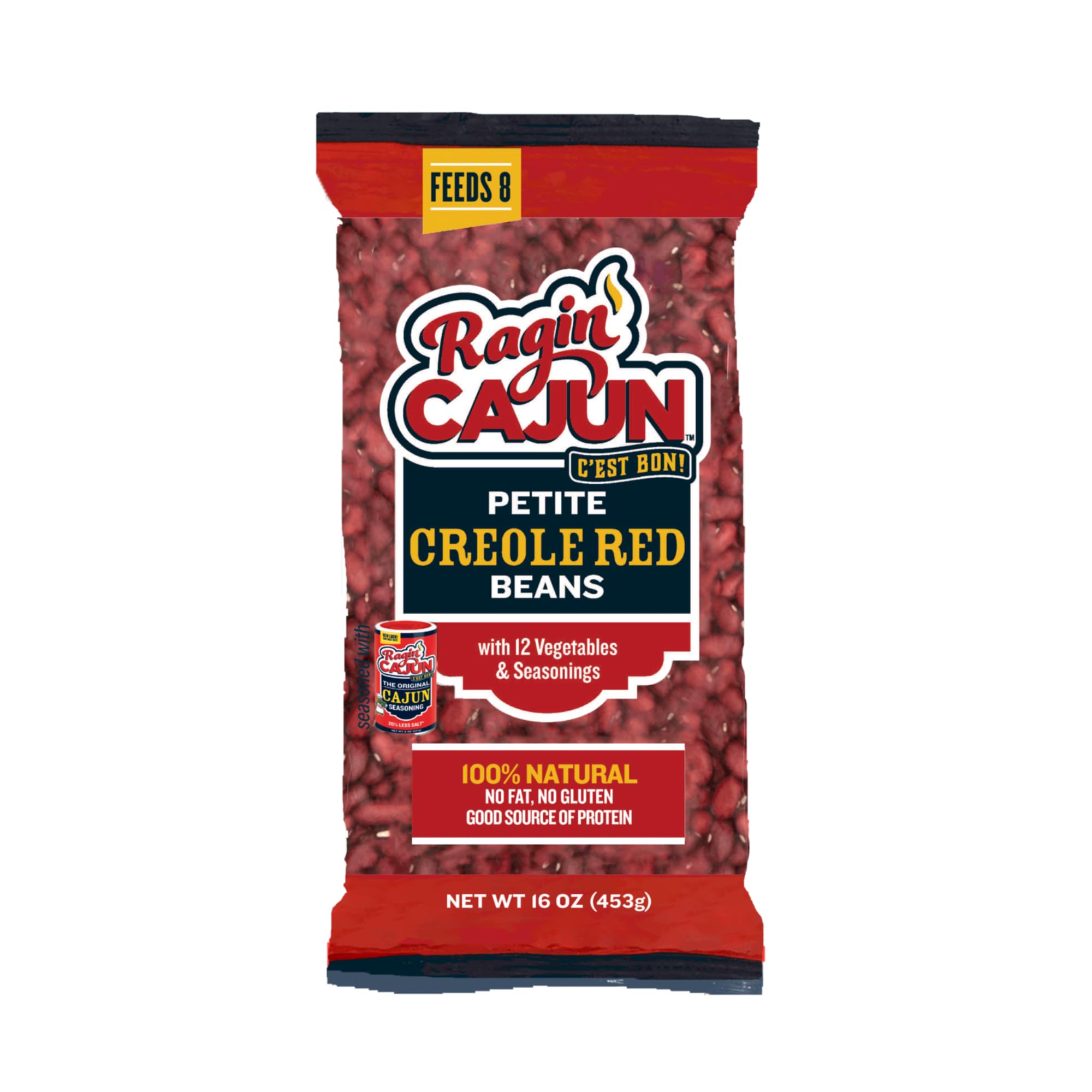 Seasoned Petite Red Beans 16 oz Ragin Cajun (Pack of 6)