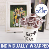Football Lollipops, Individually Wrapped Sports Suckers, Fruit Flavored, Team Party Favors, 24 Count Box, 10.16 Ounces