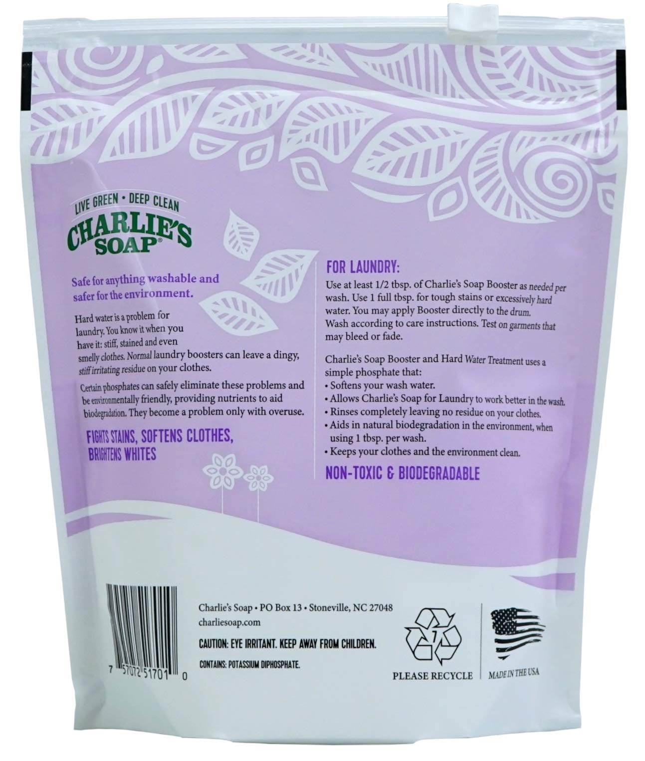 Charlie's Soap - Laundry Booster and Hard Water Treatment 2.64 lbs (3 Pack)