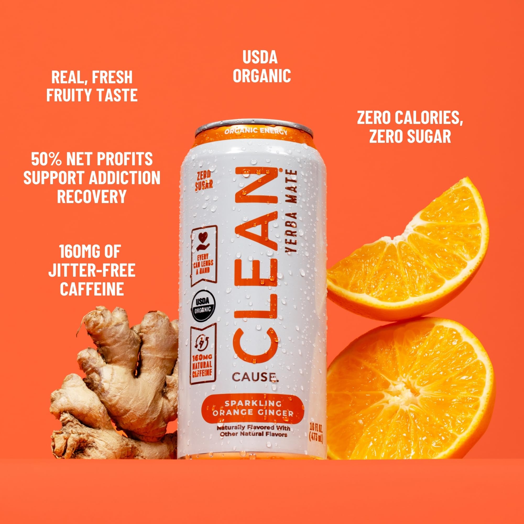 CLEAN Cause Zero Sugar Variety Pack Yerba Mate Tea Sparkling, USDA Organic Energy Drink Alternative, Zero Calorie, 160mg Natural Caffeine, Soda